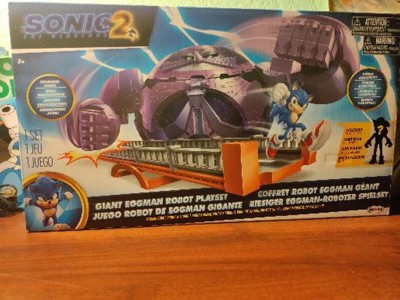  Sonic the Hedgehog 2 Movie Giant Eggman with Super Sonic 2.5  Action Figure Battle Playset : Toys & Games