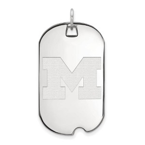 Black Bow Jewelry Sterling Silver Michigan Wolverines NCAA Large Pendant - 1 of 3