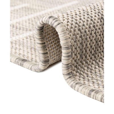 Gray Square Synthetic Outdoor Washable Area Rug
