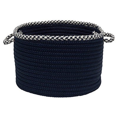 Colonial Mills Hounds Tooth Bright Edge Basket, 14 by 10-Inch, Navy