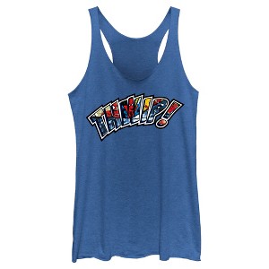 Women's Spider-Man: Beyond Amazing Thwip! Comic Book Panels Racerback Tank Top - 1 of 4