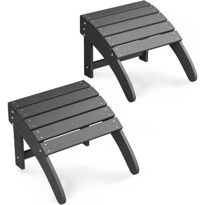 TackView HDPE Adirondack Ottoman Footrest - Weather Resistant Outdoor Footstool for Porch Pool Lawn Backyard