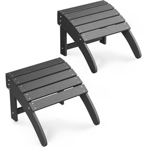 TackView HDPE Adirondack Ottoman Footrest - Weather Resistant Outdoor Footstool for Porch Pool Lawn Backyard - 1 of 4