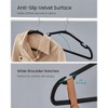 50-Pack Velvet Hangers with Pants Bar & Swivel Hook, 17 Inch Non-Slip Coat Hangers with Wide Shoulder Notches, Ink Black - 3 of 4