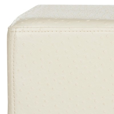 Transitional White & Gold Faux Ostrich Tray Coffee Table