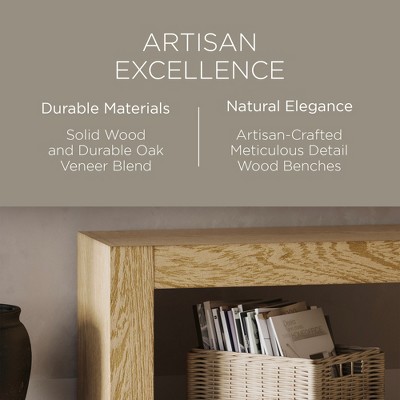 Zeno Weathered Natural Solid Wood Backless Bench