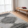 Black Silver And Taupe Geometric Area Rug - 2 of 4