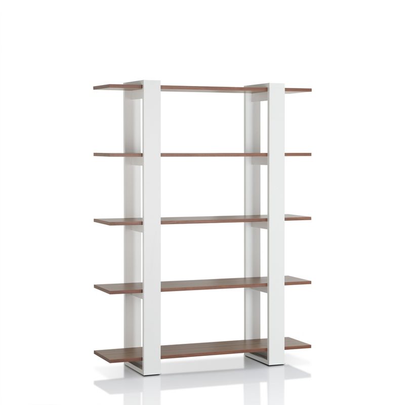 62.4&#34; Talia 5 Shelf Bookcase Walnut/White - miBasics, 1 of 7