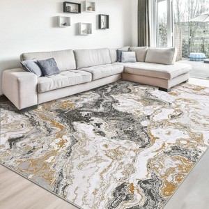 Nasitip Rug for Living Room, Machine Washable Rugs Modern Abstract Area Rug, Soft Luxury Rug Indoor Floor Carpet - 1 of 4