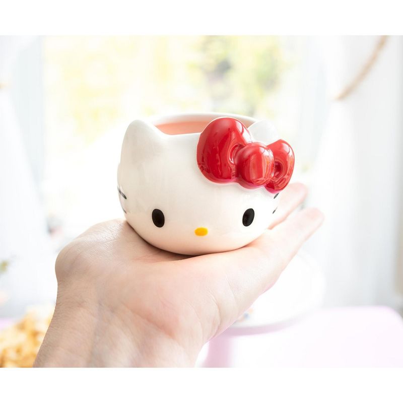 Silver Buffalo Sanrio Hello Kitty Red Bow Sculpted Ceramic Mini Mug | Holds 3 Ounces, 4 of 10