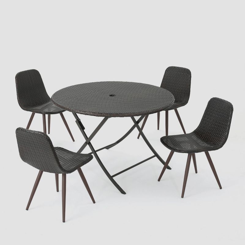 Jude Caleb 5pc Wicker Dining Set - Brown - Christopher Knight Home, 3 of 6