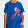 Boys' Marvel Spider-Man Graphic Short Sleeve T-Shirt - Royal Blue - 2 of 4