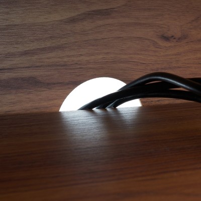 Walnut and Gold Two-Level Industrial TV Stand with Cabinets