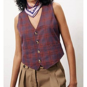Women's PRINT ALIX BUTTON-FRONT VEST - FRNCH - 1 of 4