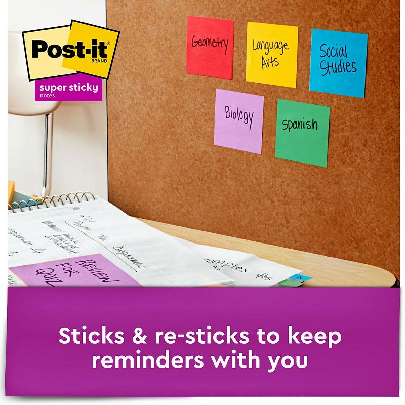 Post-it Super Sticky Notes 3" x 3" Iris 90 Sheets/Pad 108640, 2 of 10