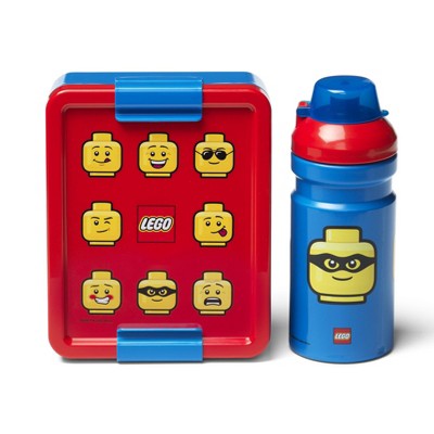 Lego Storage Lunchbox/Water Bottle - Iconic Girl - Red/Yellow