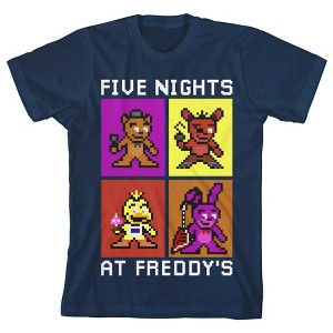 Five Nights at Freddy's Pixel Art Youth Boys Navy Tee - 1 of 1