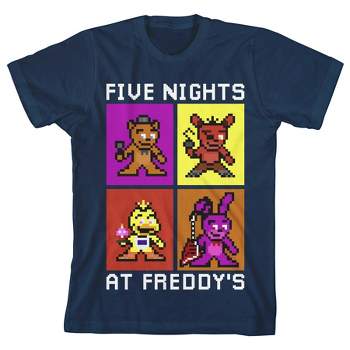 Five Nights at Freddy's Pixel Art Youth Boys Navy Tee