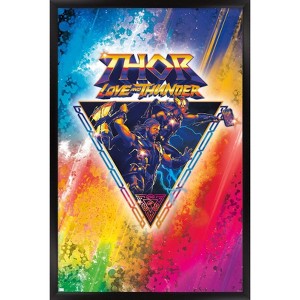Trends International Marvel Thor: Love and Thunder - Rainbow Splatter Framed Wall Poster Prints - 1 of 4
