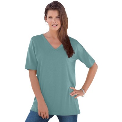 Roaman's Women's Plus Size Ultimate V Neck Tee