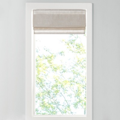 Vynxaria 29"Wx64"L Linen Blend Light Filtering Cordless Roman Shade,Natural(Only 1 PC)