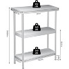 3-Tier Stainless Steel Prep Table for Kitchen, Commercial Use & Garage - 3 of 4