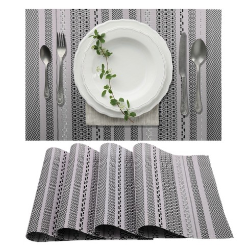 Unique Bargains Stripe Woven Placemats 4 Pcs - image 1 of 4