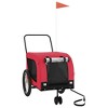 vidaXL Pet Bike Trailer Red and Black Oxford Fabric and Iron - 2 of 4