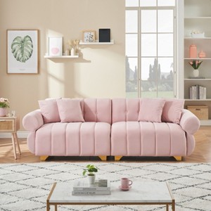 NicBex 89.37 Inch Modern Sofa Couch with 4 Throw Pillows and Spring-Wrapped Cushions for Living Room,Small Space,Office,Apartment - 1 of 4