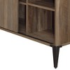 L-Shaped Writing Desk with Sliding Barn Door, Cord Management, and Metal Leg Base - 3 of 4