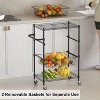 4-Tier Heavy Duty Rolling Utility Cart, Metal Wire Shelving, Lockable Wheels & Handle, 110 lb Per Shelf, Kitchen/Garage/Restaurant Storage - 2 of 4