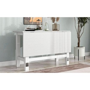 Okak Farmhouse Rectangle Extendable  Dining Table with 18 Inch Drop Leaf Kitchen Table for 4,Space-Saving,White - 1 of 4