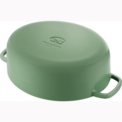 Saggio Green Enameled Cast Iron 5-qt Oval Dutch Oven