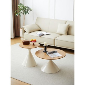 NicBex Modern Set of 2 Round Side Tables with Unique Vase Base Design for Living Room and Lounge - 1 of 4