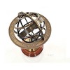 Armillary Sphere on Wood Base – 11.5 Inch Brass Decorative Globe By Old Modern Handicrafts - 2 of 4
