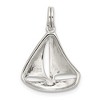 Black Bow Jewelry Sterling Silver Polished Sailboat Pendant - 3 of 4