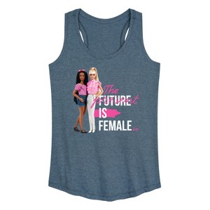 Women's - Barbie - The Present/Future Is Female Graphic Racerback Tank - 1 of 4