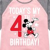 Girls' - Disney - Todays My 4th Birthday Shirt Tail Raglan Graphic T-shirt - 2 of 4