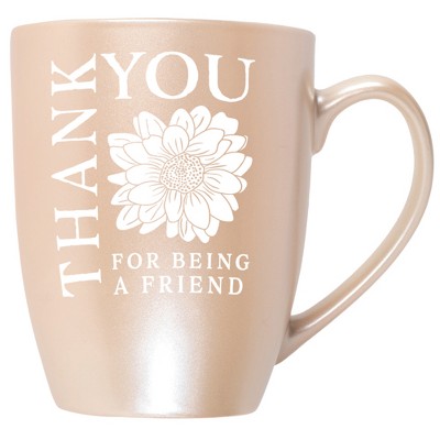 Elanze Designs Thank You For Being A Friend Precious Pearl 10 ounce New Bone China Coffee Cup Mug
