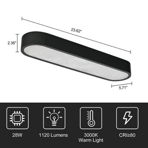 LLHZSY 23 3/5" Oval Flush Mount Ceiling Light with Marble-Black - 1 of 4