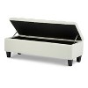 Airsurfer Ottoman Bench with Storage, Boucle Surface, Rubber Wood Legs, 300 lbs Capacity - 4 of 4