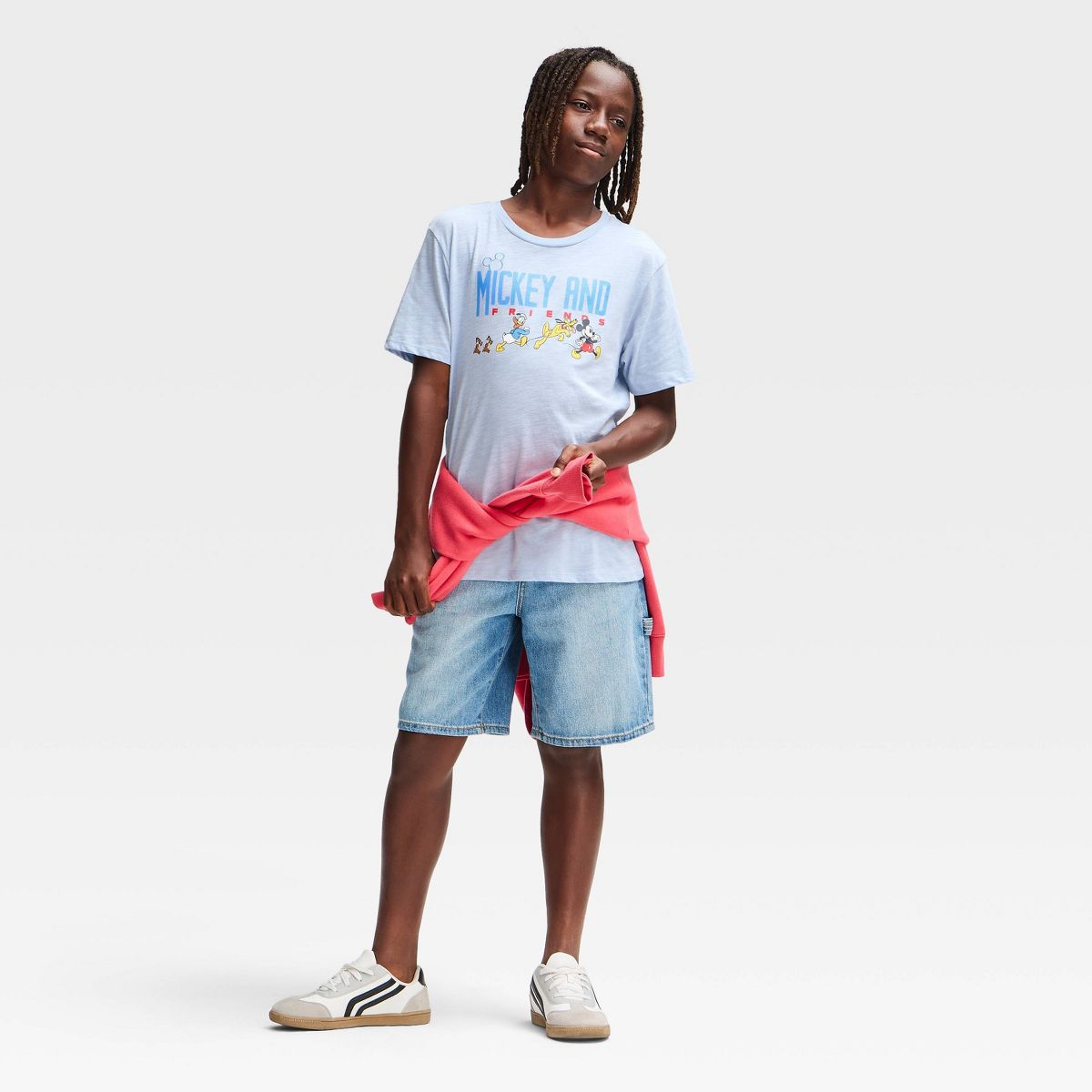 Boys' Disney Mickey Mouse & Friends Short Sleeve Front and Back Graphic T-Shirt - Light Blue - thumbnail 4