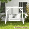 Tangkula Wooden Porch Swing 2-Person Hanging Swing Chair w/ Adjustable Galvanized Metal Chains - 4 of 4