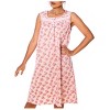 YafeMarte Women’s Sleeveless Cotton Blend Nightgown with Lace Trim and Floral Design - 2 of 4