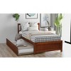 Streamdale Twin size Platform Bed Wood Bed Frame with Trundle, Walnut - 3 of 4