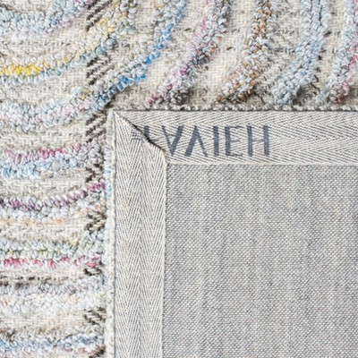 Handmade Blue and Gray Geometric Wool Area Rug