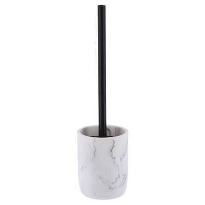 Evideco French Home Goods Black Marble Toilet Brush and Holder Set