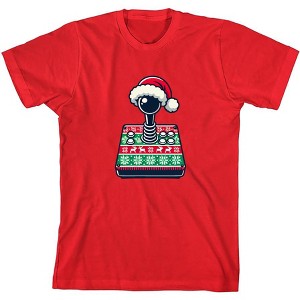 Ugly Christmas Sweater Joystick Youth Crew Neck Short Sleeve Tee - 1 of 2