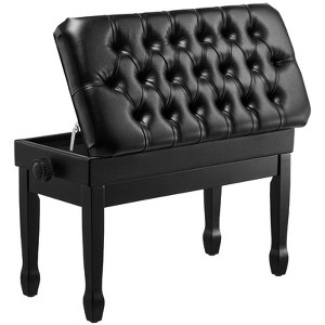 VEVOR Piano Bench, 29.5" x 14" x 20.3", Duet Keyboard Piano Chair with 20.3"-23.4” Adjustable Height, Padded Cushion, Storage Compartment, Black - 1 of 4