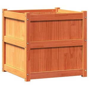 vidaXL - Solid Wood Pine Flower Box Outdoor Planter - 23.6"x23.6"x23.6" - Wax Brown - Garden/Balcony/Patio Decorative Planter Box - Assembly Required - 1 of 4